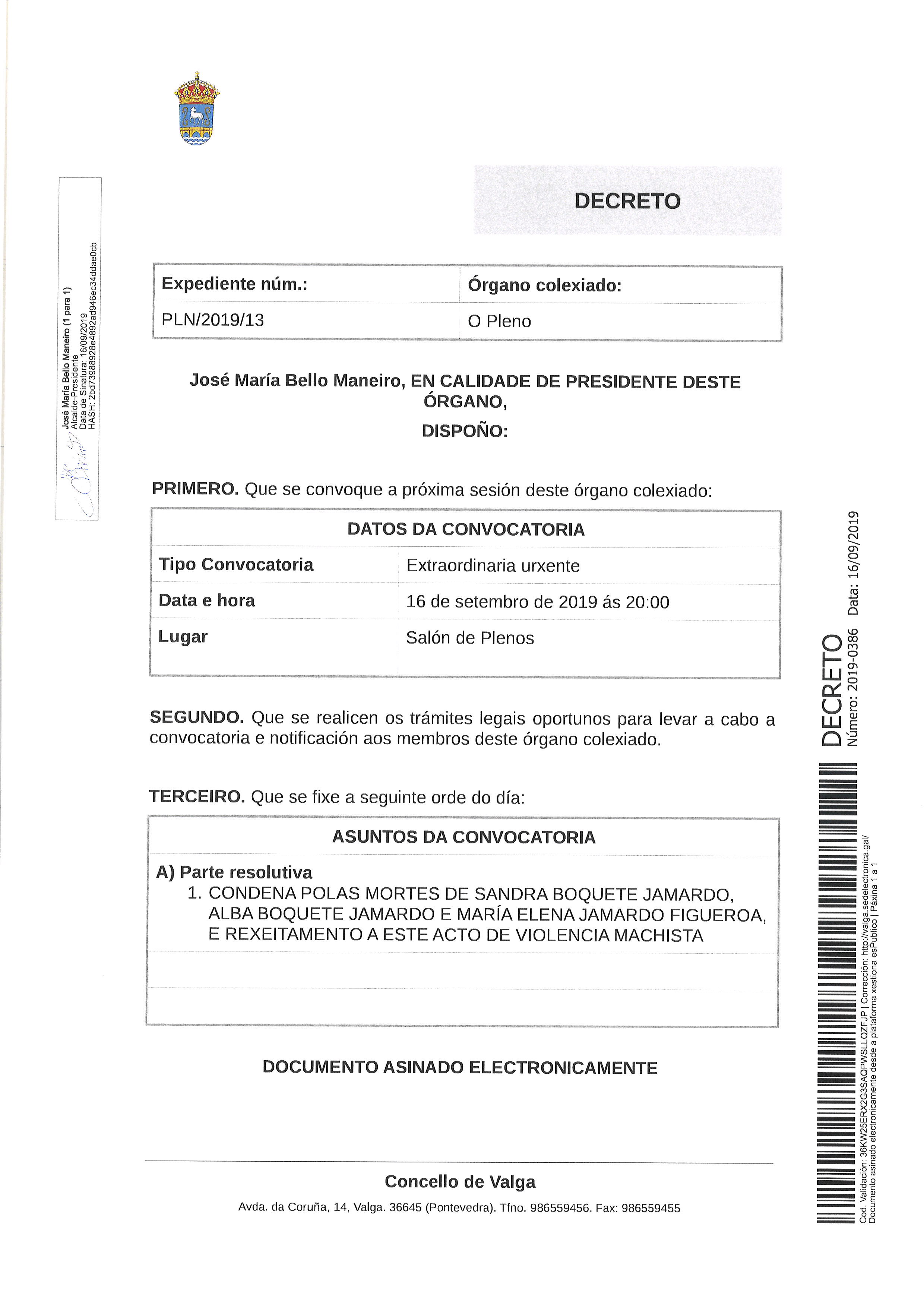 pleno extraordinario