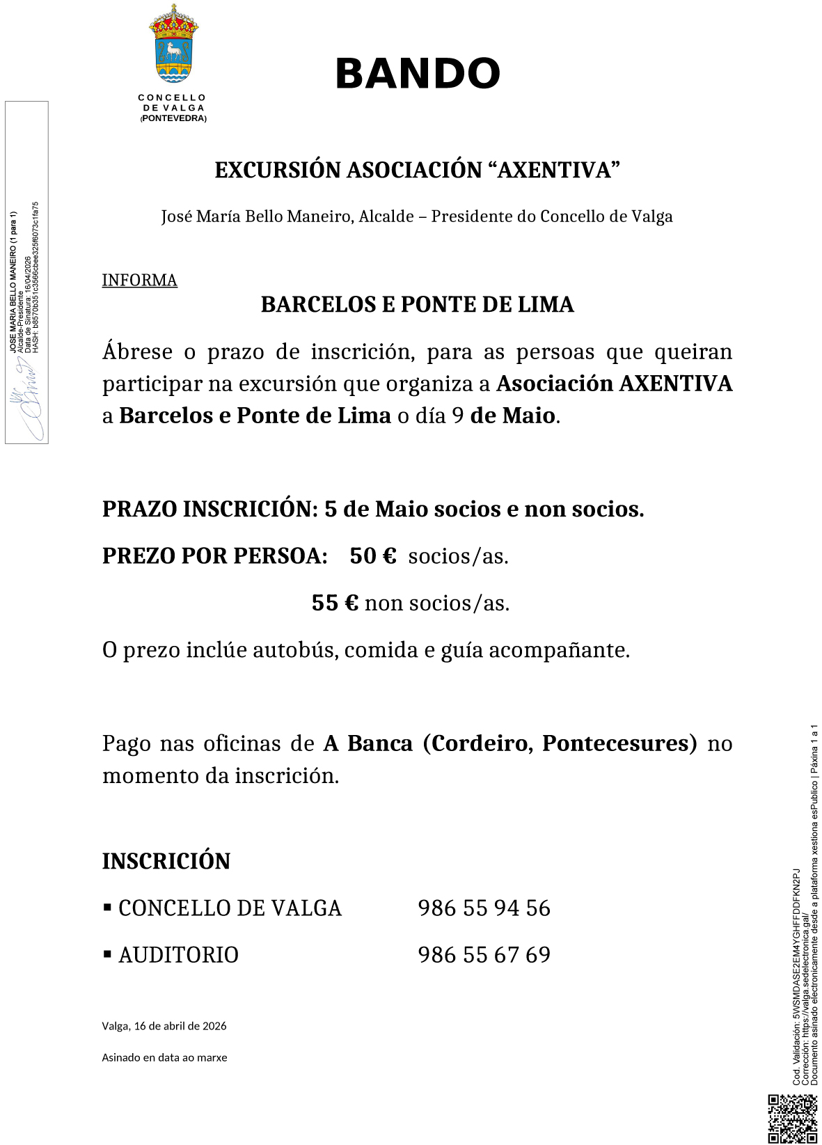 EXCURSION AXENTIVA