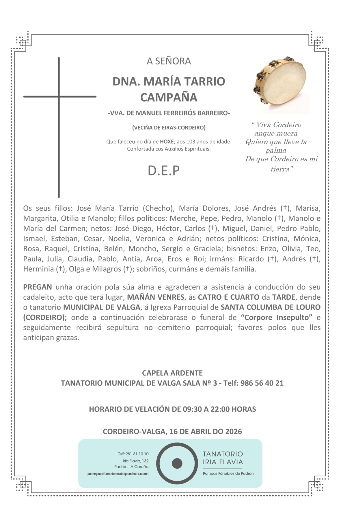 MaríaTarríoEsquela